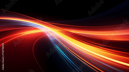 Glowing road speed lines, neon speed abstract background