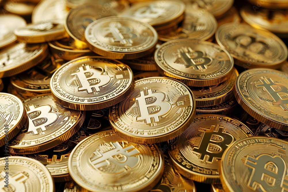 Bitcoins crypto currency Background, pile of Bitcoin concept Bitcoins crypto currency Background, pile of Bitcoin concept