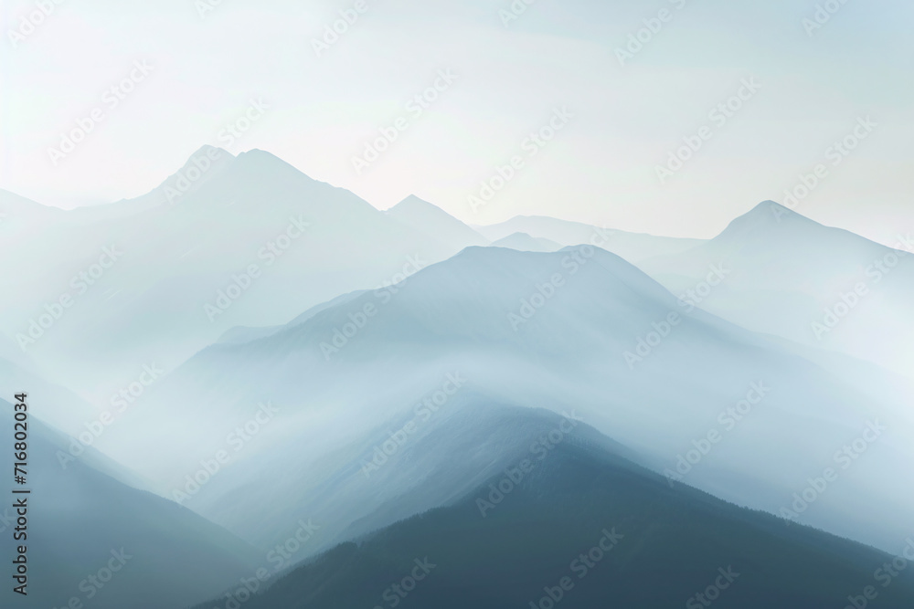 Misty mountain range background 