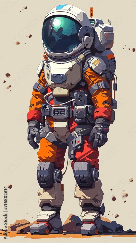 pixel art of space explorer character wear spacesuit , game asset, 2d pixel art pixel art of space explorer character wear spacesuit , game asset, 2d pixel art