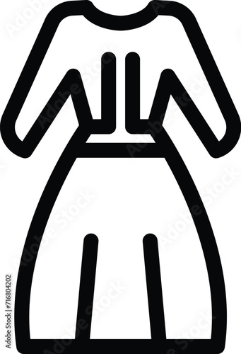 Muslim fashion icon outline vector. Clothes stylish career. Trendy female