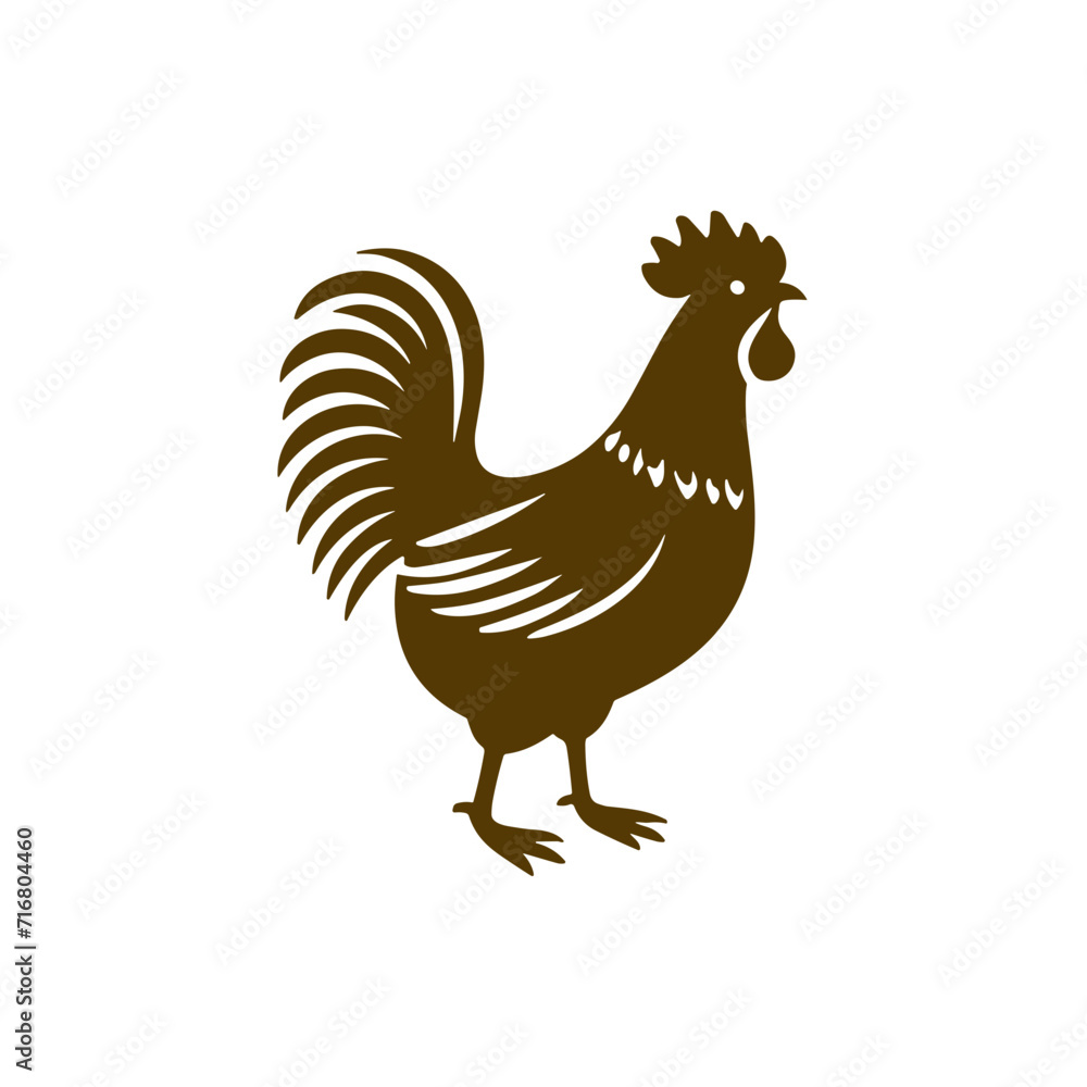 chicken silhouettes vector set