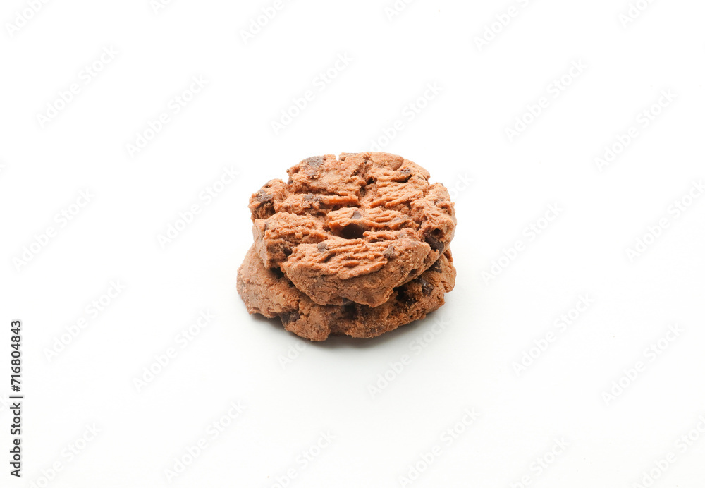 Chocolate Chip Cookies on white background. Chocolate Chip Biscuits.                  