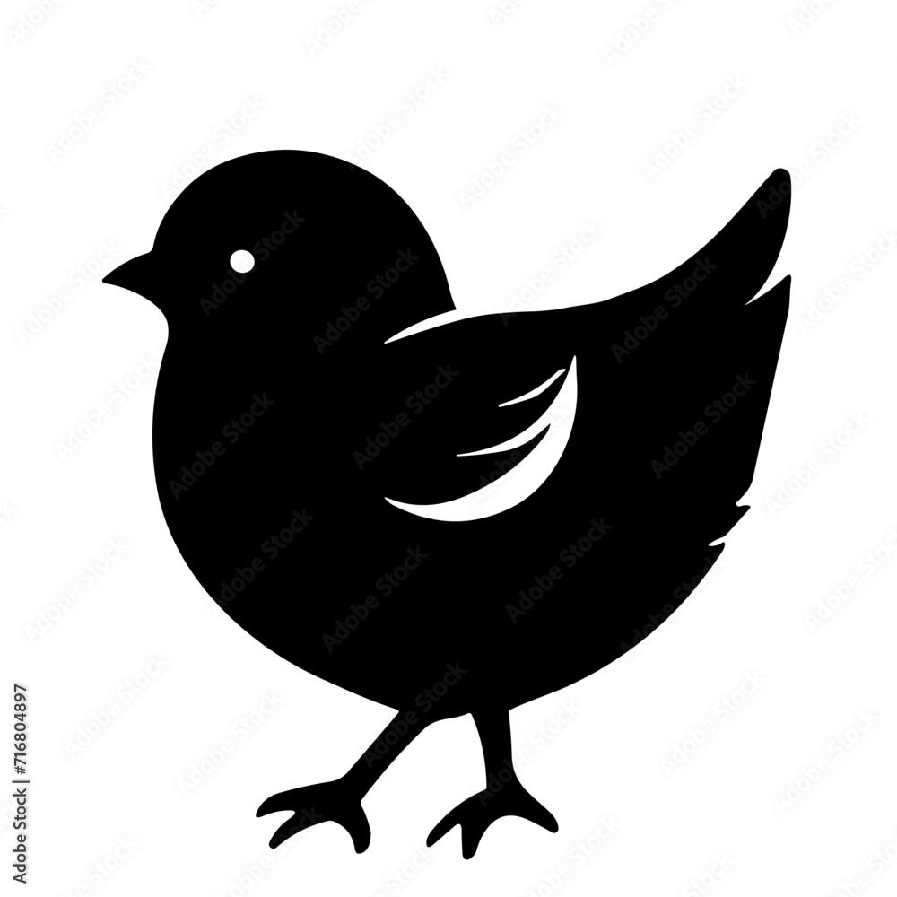 Fototapeta premium chicken silhouettes vector set