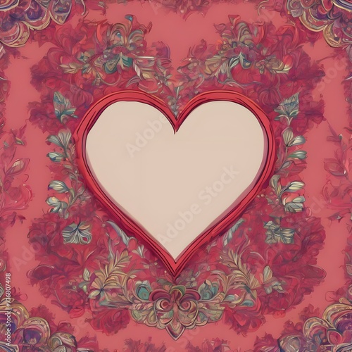 A beautifully drawn (((heart))), intricate details and ornate patterns, created with a (generative algorithm) for a modern Valentine's Day themed wedding backdrop 
