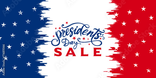 Presidents day sale, banner, card, text, printable, template with abstract, american flag, vintage, background, retro, vector, clipart, logo for Presidents day flyer, sign, social media post, ads, US