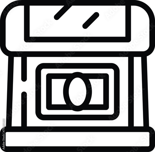 Commercial detector icon outline vector. Cash money. Currency security