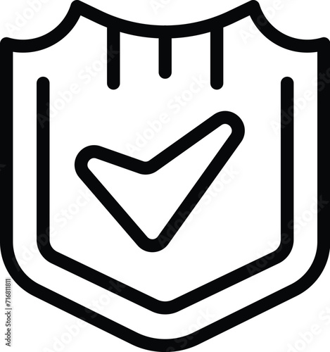Secured money icon outline vector. Solitary dark. Bank cash