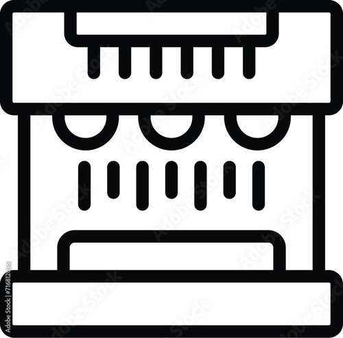 Bank equipment detector icon outline vector. Device money check. Device narrow