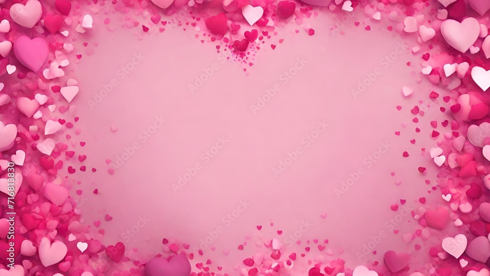 Pink Floral Love Frame on Grunge Background with Hearts for Valentine's Day Greeting Card or Wedding Decoration in Vector Illustration Pink Floral Love Frame on Grunge Background with Hearts for Valentine's Day Greeting Card or Wedding Decoration in Vector Illustration