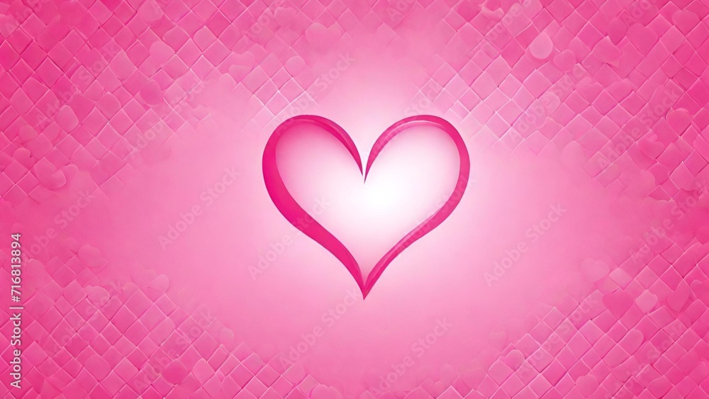 Pink Heart Celebration with Love and Romance Illustration for Valentine's Day Greeting Card Design