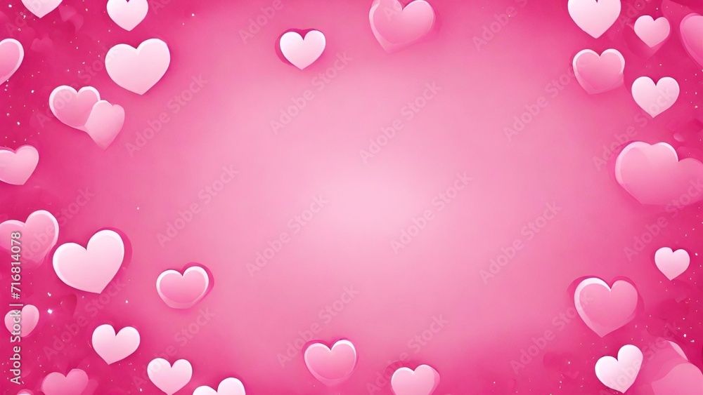 Hearts on Pink Valentine Background