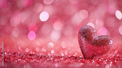 beauty with a Valentine background showcasing hearts and glitter