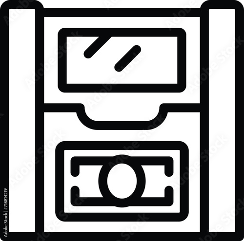 Banknote detector icon outline vector. Tender solitary. Bank cash