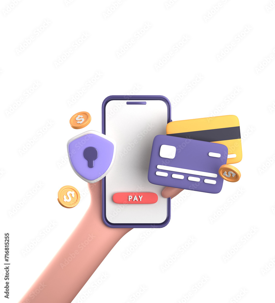 3d rendering of smartphone with hand, 3D pastel business finance icon set. 3d rendering of smartphone with hand, 3D pastel business finance icon set.