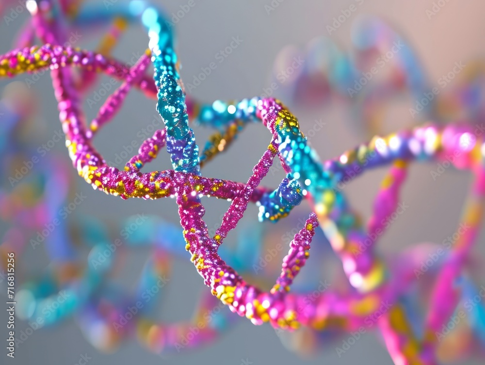 Background on medical subjects with spiral DNA. Popular science background. Scince illustration with DNA molecule.