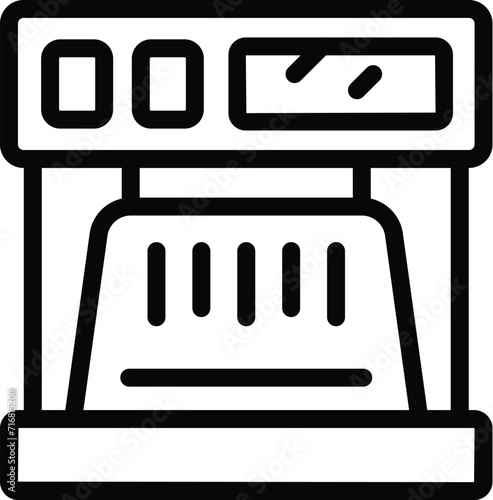 Currency detector icon outline vector. Business money. Gear dark