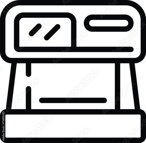 Device currency icon outline vector. Detector cash. Money lamp uv