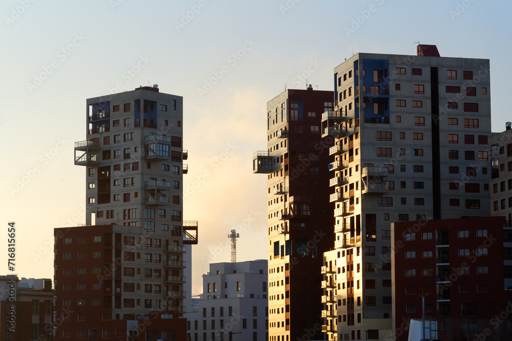 Modern towers in Paris suburb
