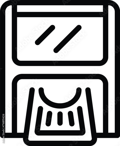 Uv lamp detector icon outline vector. Dark gear fiscal. Legal narrow