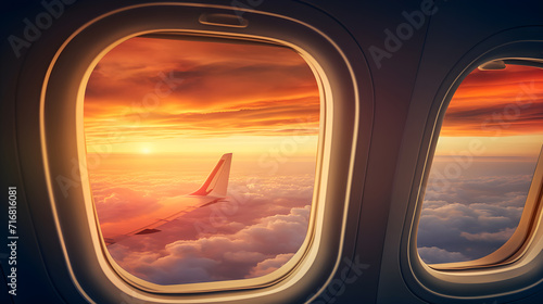 flying and traveling view from airplane window © NOOPIAN