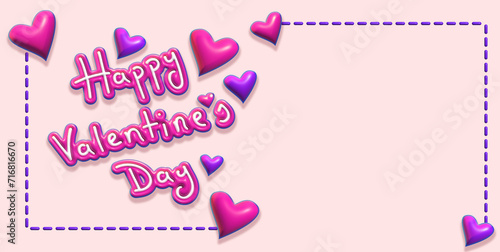 Happy Valentine's Day, 3d greeting card design