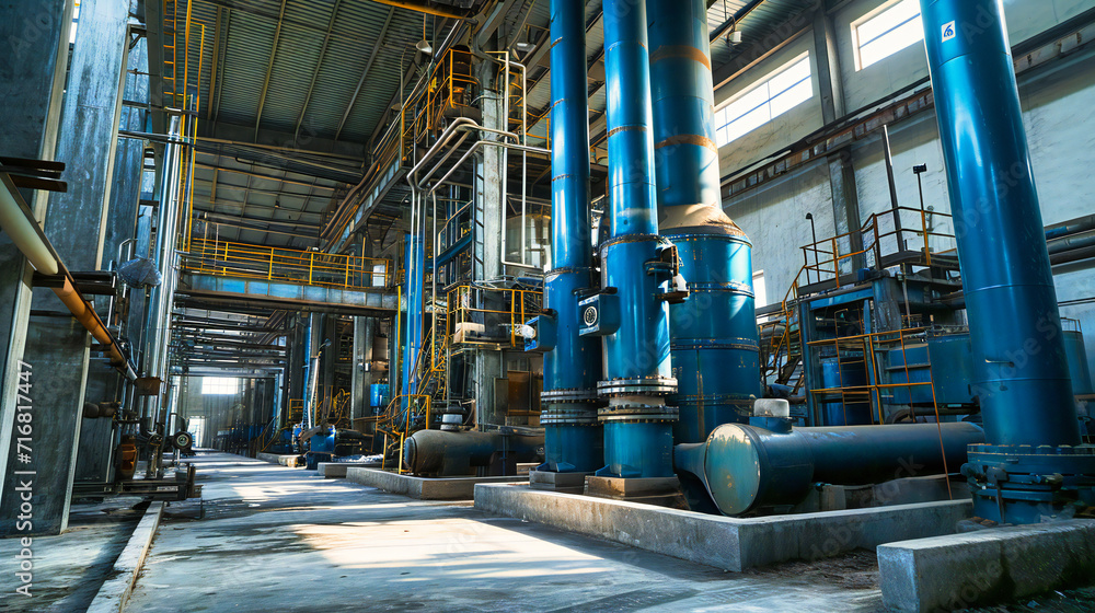 Industrial Factory with Steel Pipes: Energy and Power Technology in a Manufacturing Plant