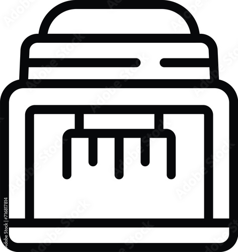 Device solitary money icon outline vector. Security cash. Check finance