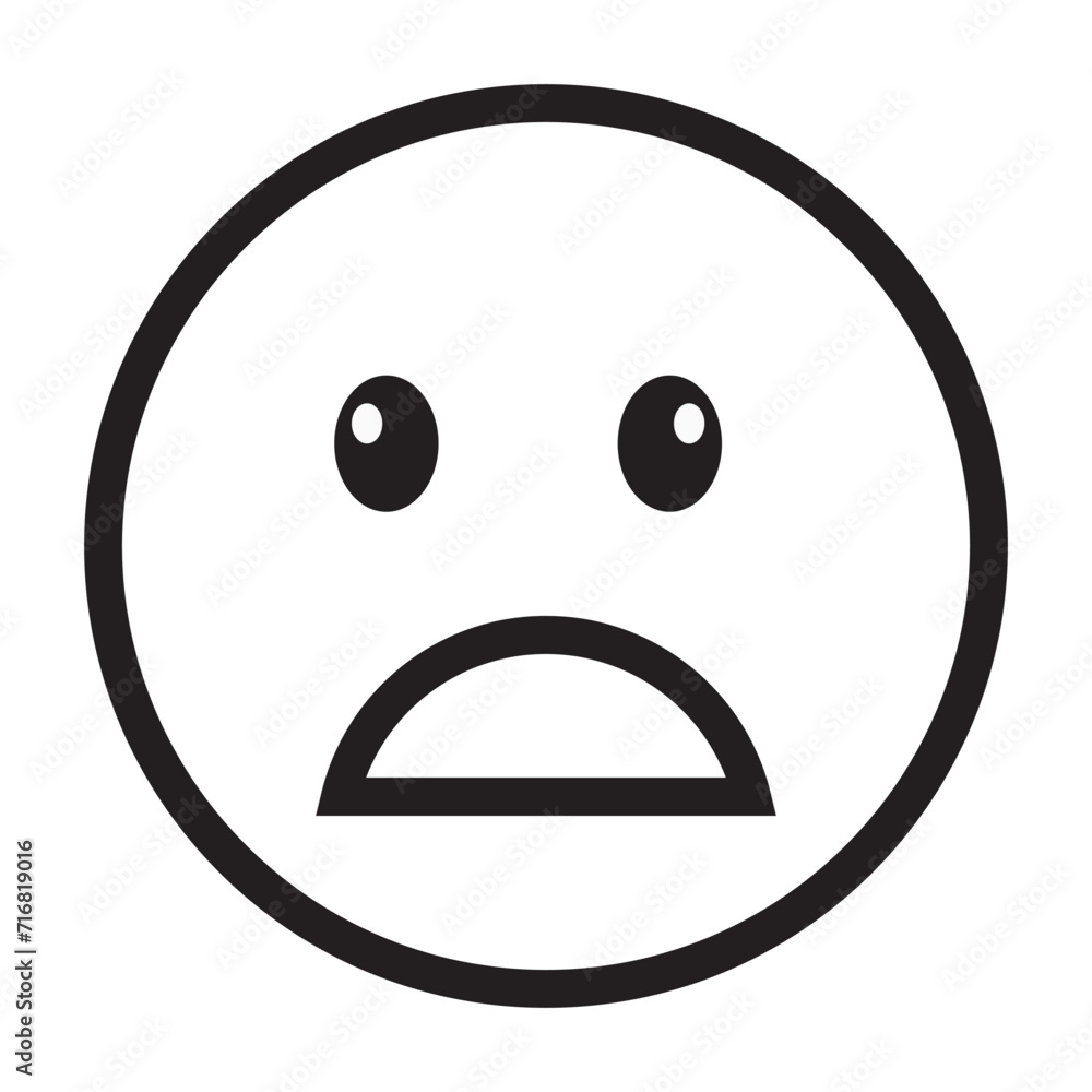 Sad face emoticons . Sad Face line emoji. emoji line art vector icons for apps and websites
