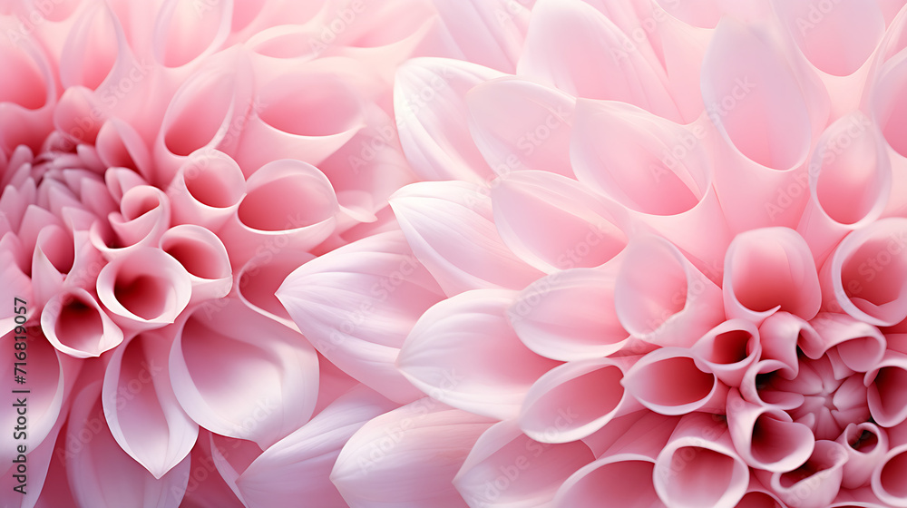 Pink chrysanthemum petals macro shot, Pink Dahlia background, Close-up beautiful pink flower, AI generated