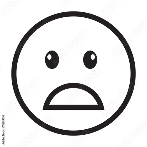 Sad face emoticons . Sad Face line emoji. emoji line art vector icons for apps and websites, Customer review, satisfaction, feedback, mood tracker. emoticons for app and website design.1234
