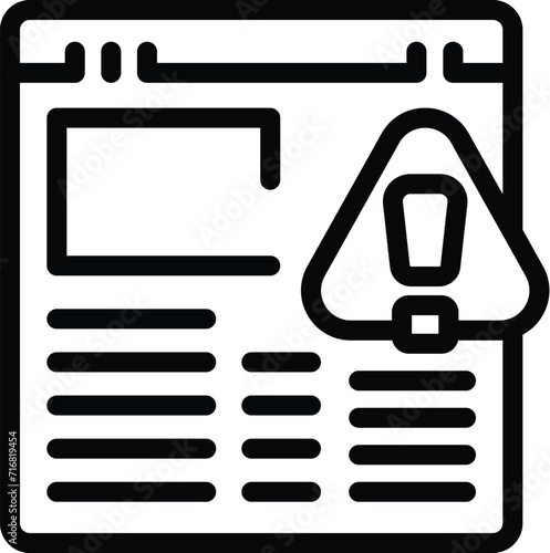Online scam web page icon outline vector. Access fraud. Dark computer