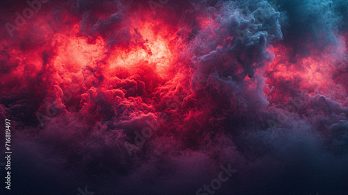 Dark red smoke background.