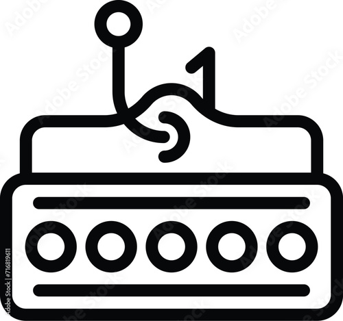 Password phishing icon outline vector. Scam virus bug. Scam hacking