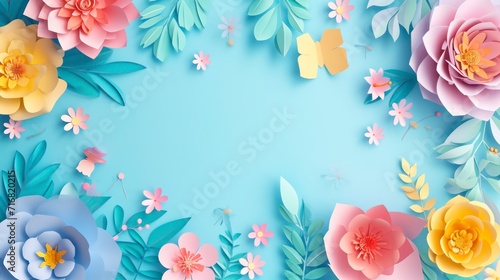 illustrations of handcraft paper made a background with text space for business,