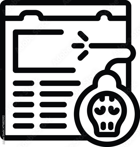 Web data network icon outline vector. Virus social bug. Dark scam