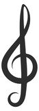 Treble clef symbol. Music melody notation sign