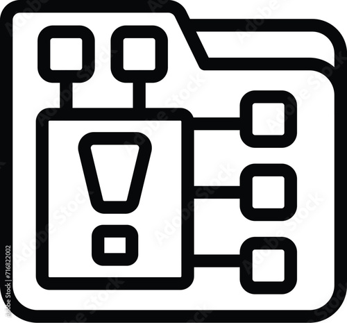 Data network icon outline vector. Social fraud. Threat virus bug