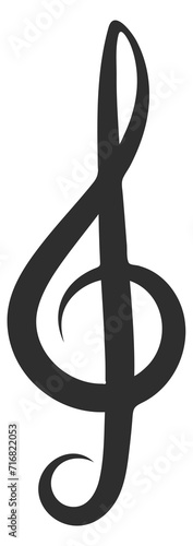 Treble clef symbol. Music melody notation sign photo