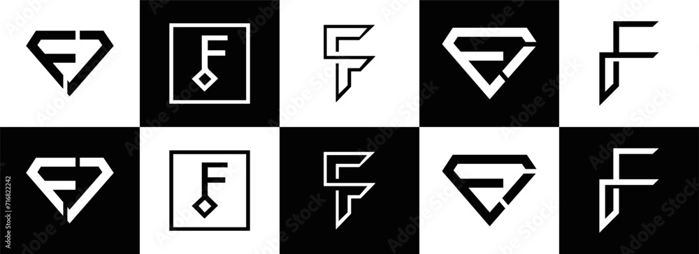 F letter logo F LOGO SET design for fashion and beauty and spa company. F letter vector icon. F letter logo F LOGO SET design for fashion and beauty and spa company. F letter vector icon.