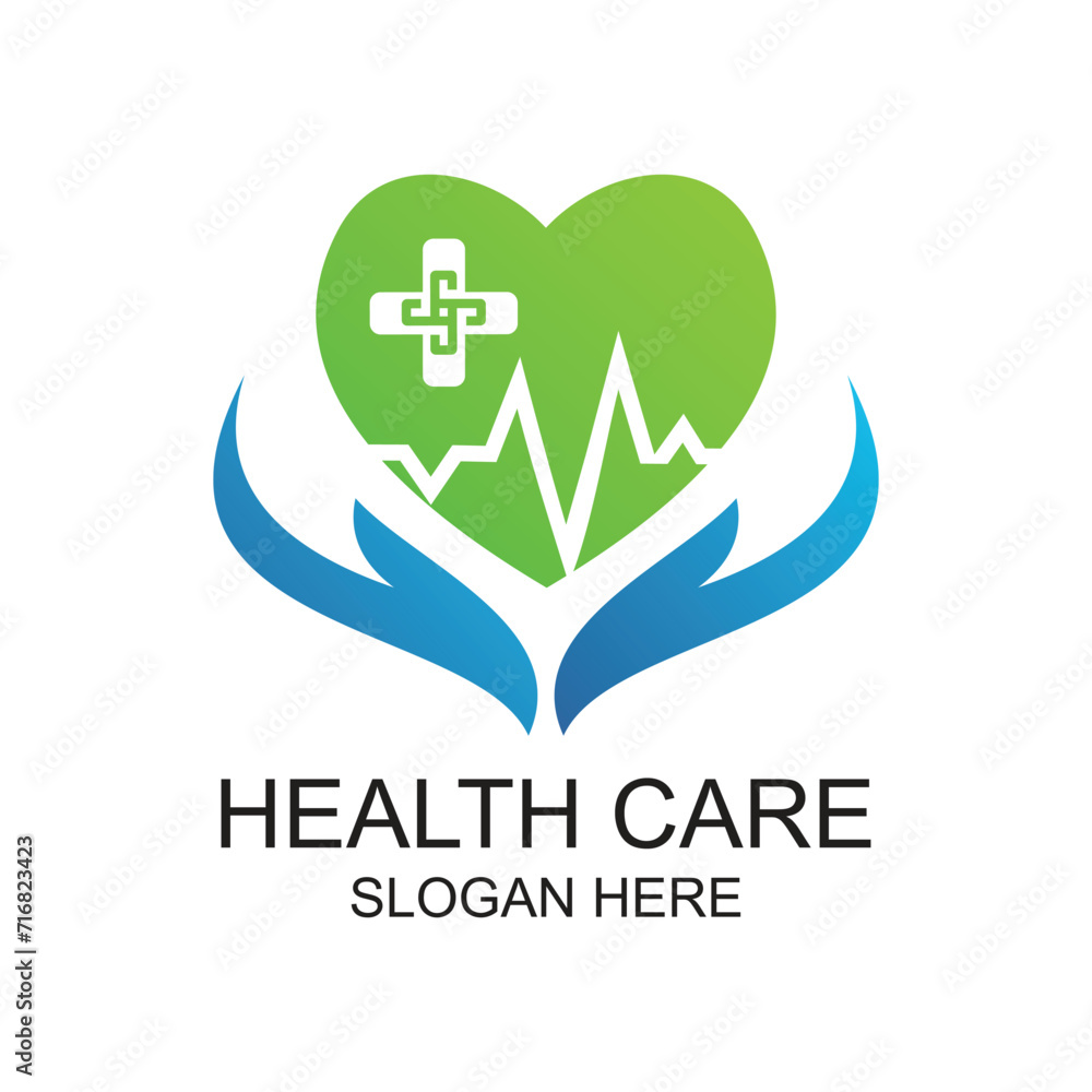 Fototapeta premium Health care logo design simple concept Premium vector
