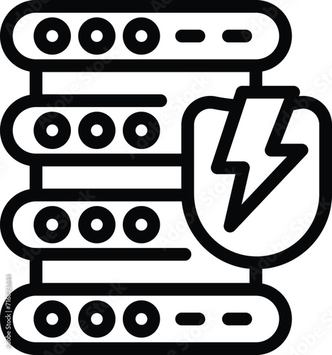 Server fast hacking icon outline vector. Digital scam. Data network