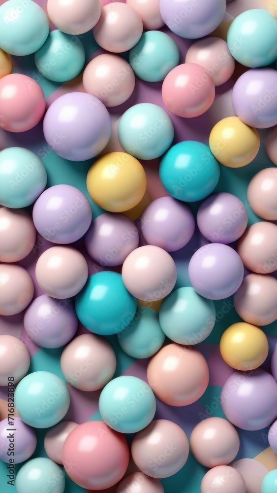 Geometric Shapes Pastel Spheres Abstract Background. generative, ai. 