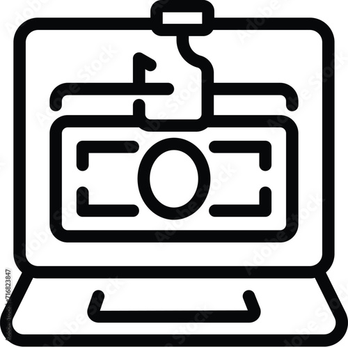 Data scam icon outline vector. Digital information. Dark scam hacker