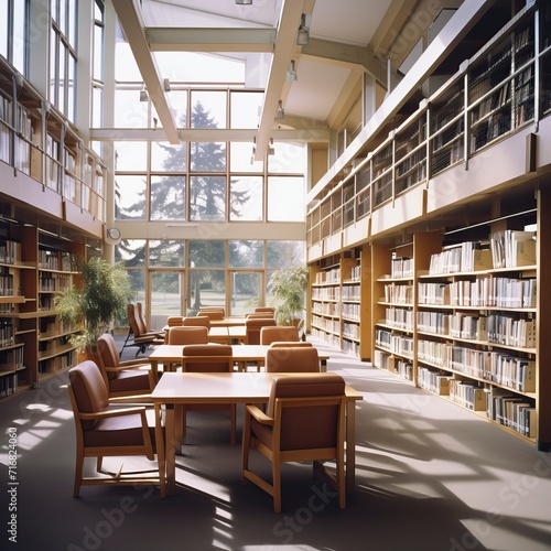 Cozy Library Interior with sitting arrangement and Lots of Books 