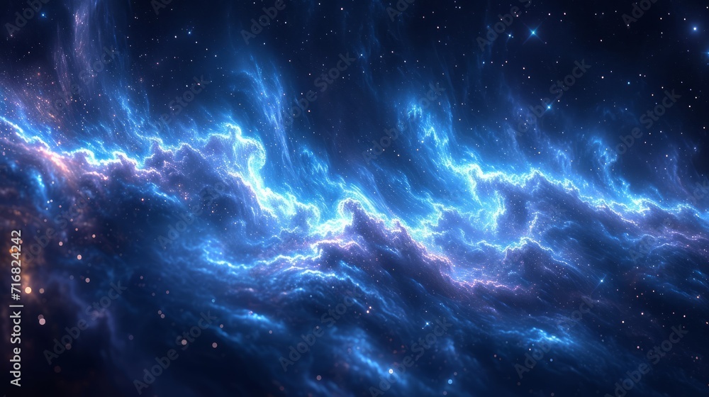 Fototapeta premium Starry sky technology sci-fi, galaxy with noise and grain background. Nebula Black Hole, night view.