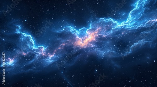 Starry sky technology sci-fi, galaxy with noise and grain background. Nebula Black Hole, night view.