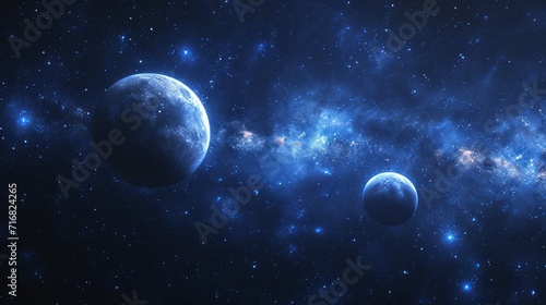 Starry sky technology sci-fi, galaxy with noise and grain background. Nebula Black Hole, night view. © nataliia_ptashka