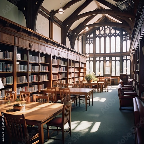 Wallpaper Mural Cozy Library Interior with sitting arrangement and Lots of Books
 Torontodigital.ca