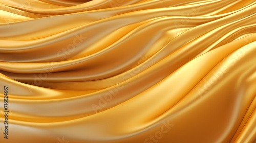 Golden waves, the scene resembles a pattern of cloth.